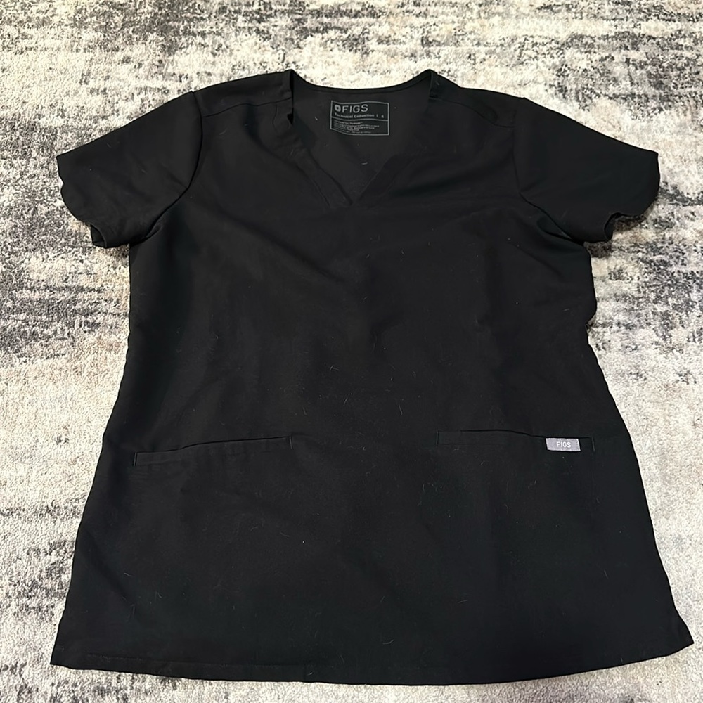Figs black scrub top